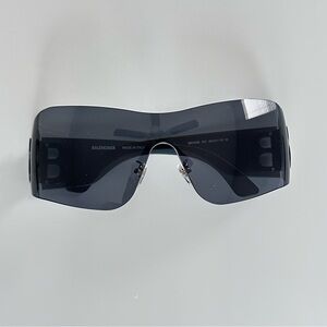 Balenciaga Black Sunglasses with Matte Black Accents Unisex